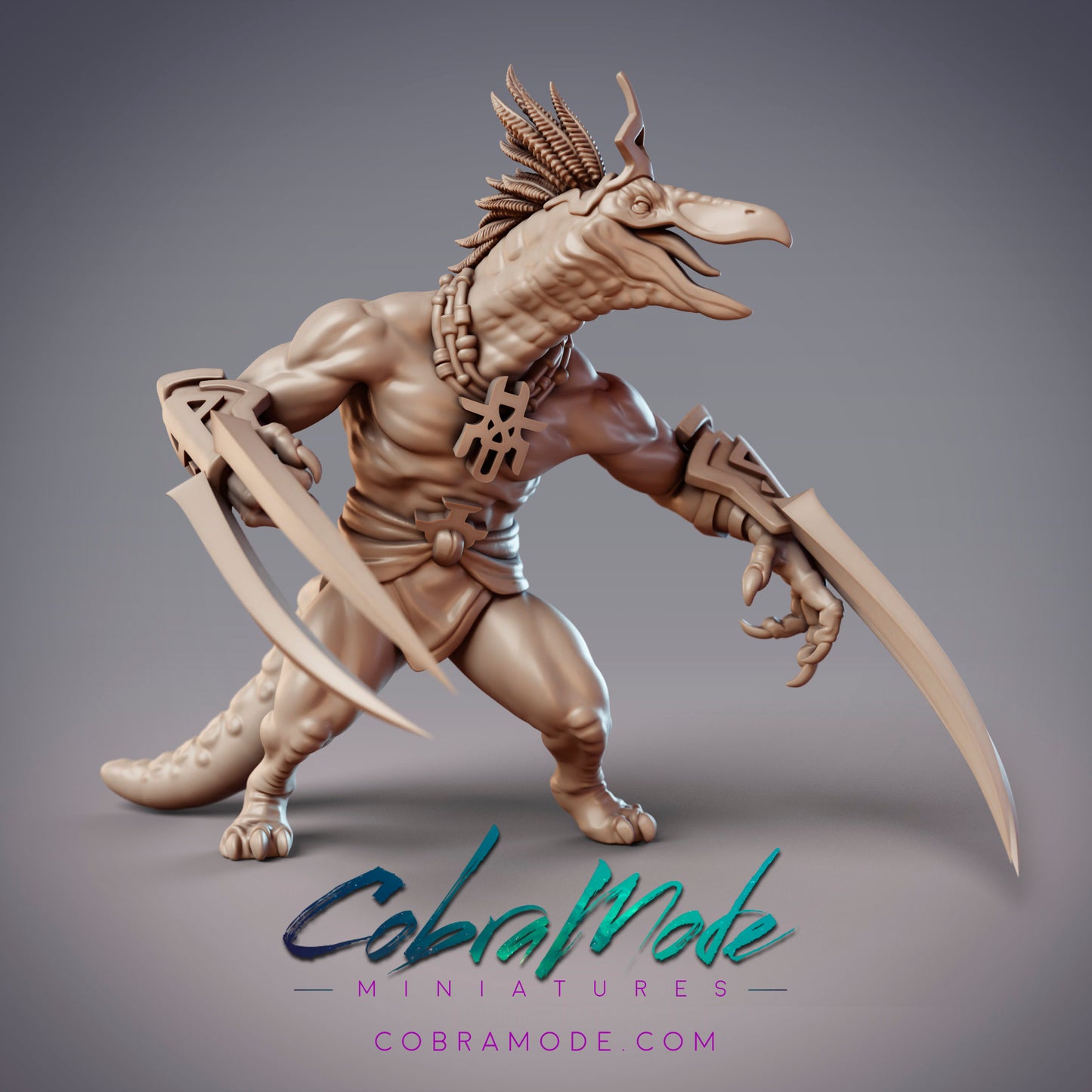 Dinovian Mercenary Ferelok, Dinosaur Folk Barbarian- CobraMode