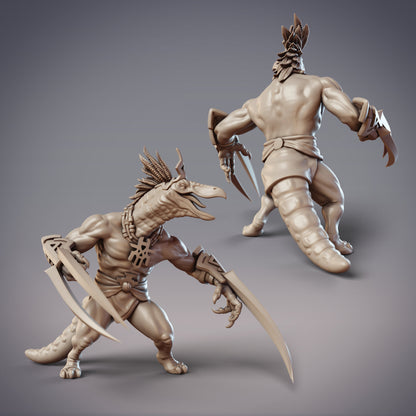 Dinovian Mercenary Ferelok, Dinosaur Folk Barbarian- CobraMode