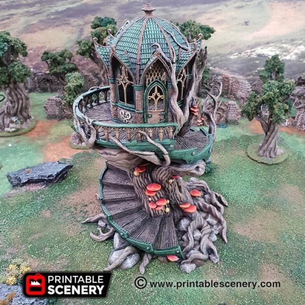 Gloomwood Eyrie, 15mm, 28mm, 32mm. Complete Elves - Printable Scenery