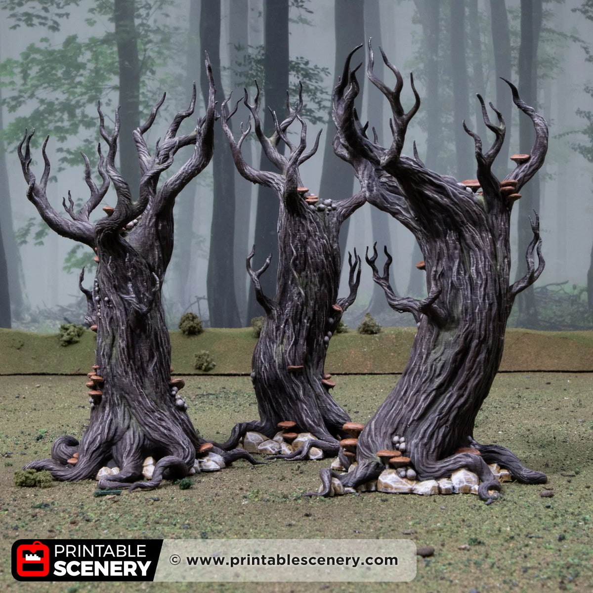 Gloomwood Trees. 15mm, 28mm, 32mm. Complete Elves - Printable Scenery