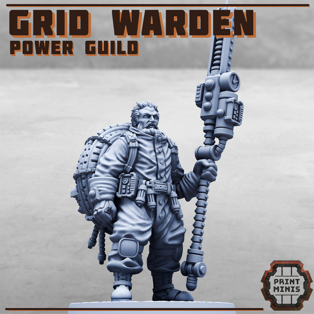 Grid Warden. Grimdark Captain  - Print Minis