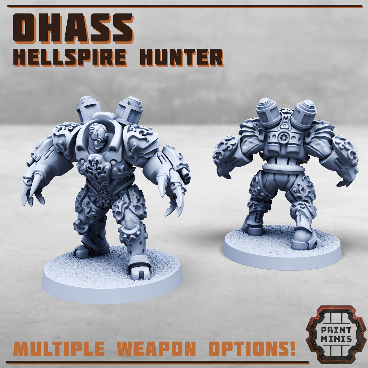 Ohass Hellspire Hunter, Modular Power Armor Brawler - Print Minis