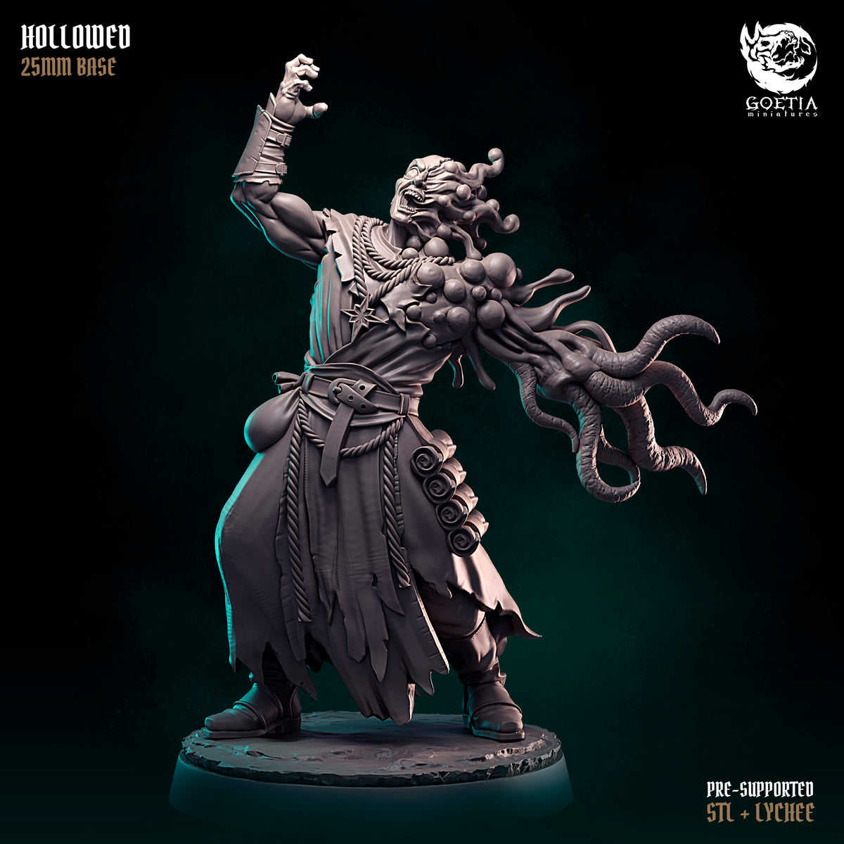 Hollowed, Mutating cultist. The Cult of Madness - Goetia Miniatures