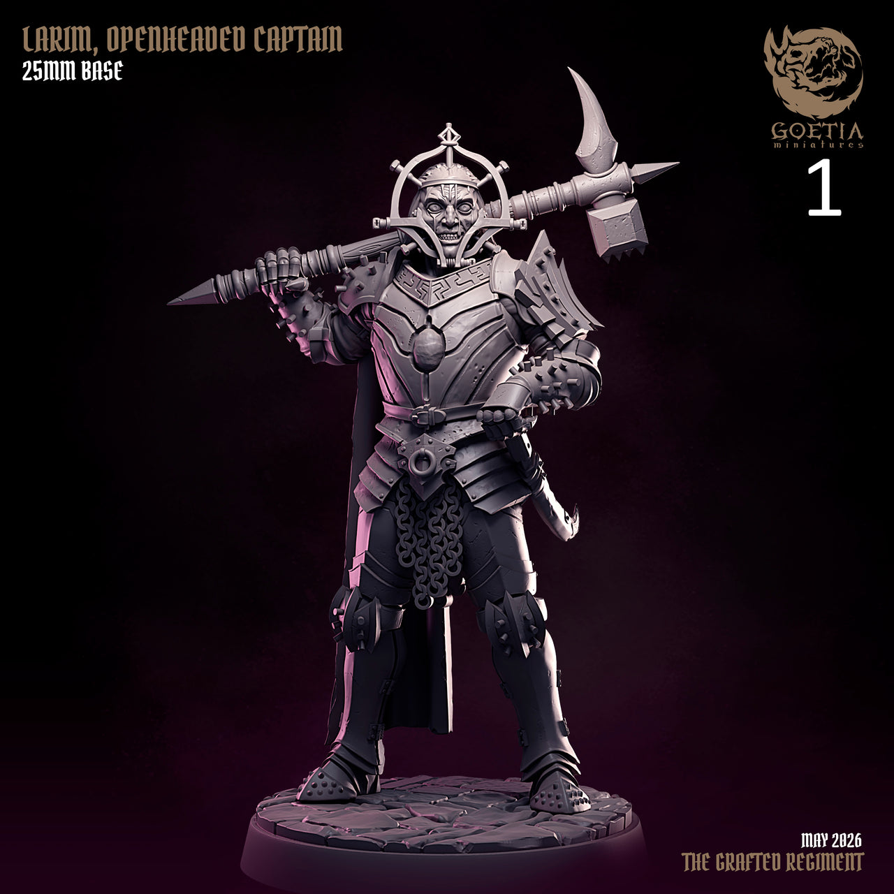 Larim Openheaded Captain. The Grafted Regiment - Goetia Miniatures