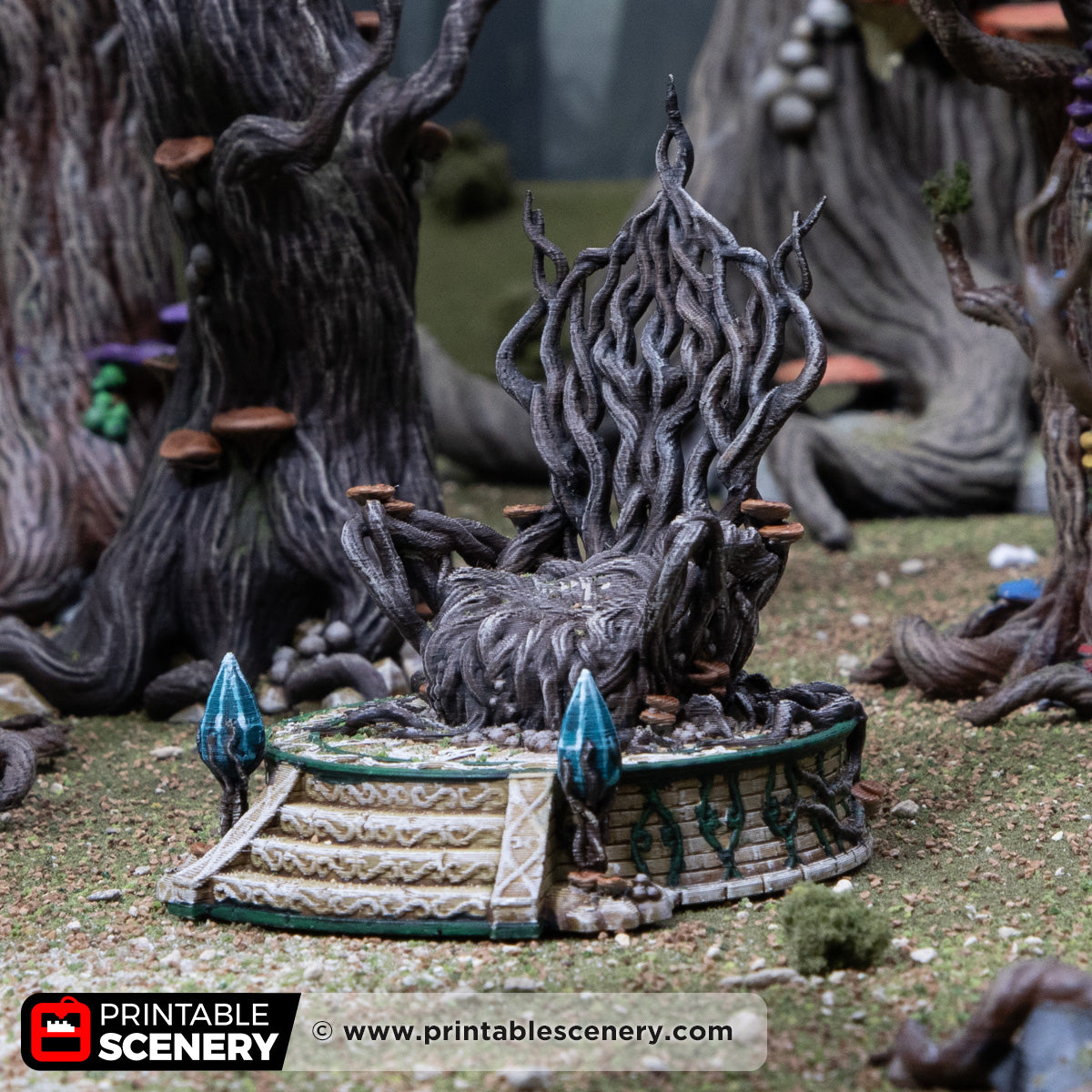 Living Throne, 15mm, 28mm, 32mm. Complete Elves - Printable Scenery