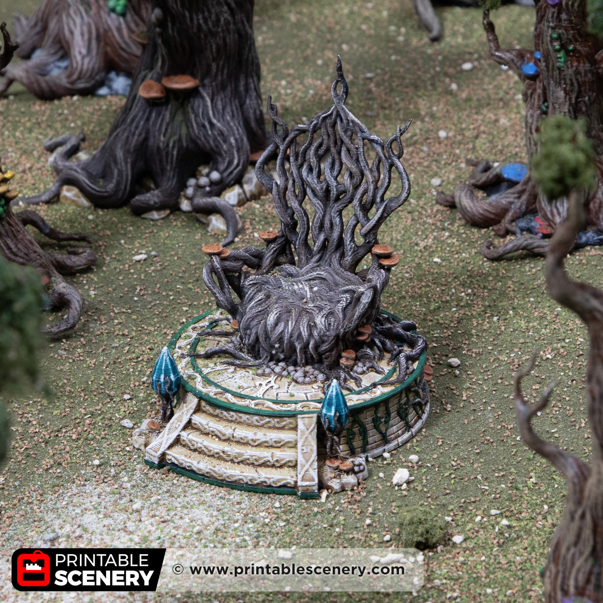 Living Throne, 15mm, 28mm, 32mm. Complete Elves - Printable Scenery