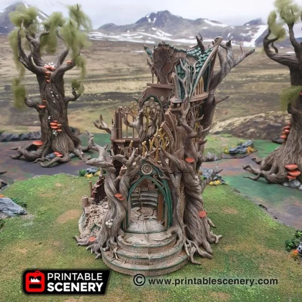 Lost Library of Ithillia, 15mm, 28mm, 32mm. Complete Elves - Printable Scenery