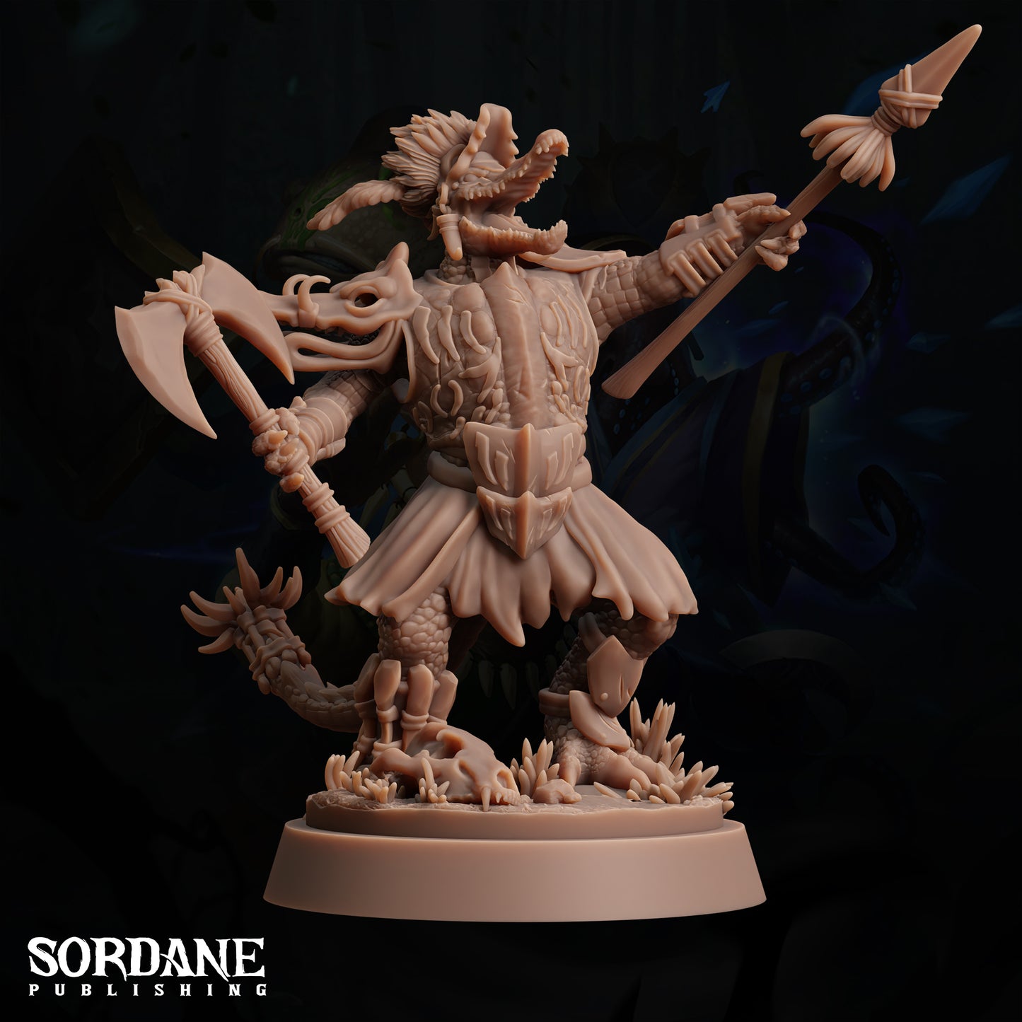 Maka Warboss, crocodilefolk Warrior - Sordane Publishing