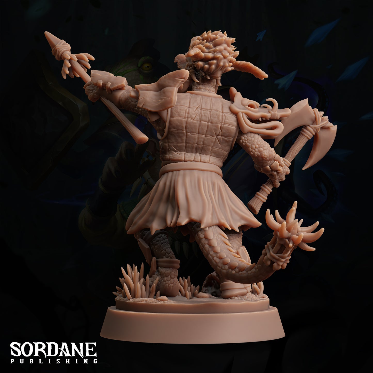 Maka Warboss, crocodilefolk Warrior - Sordane Publishing