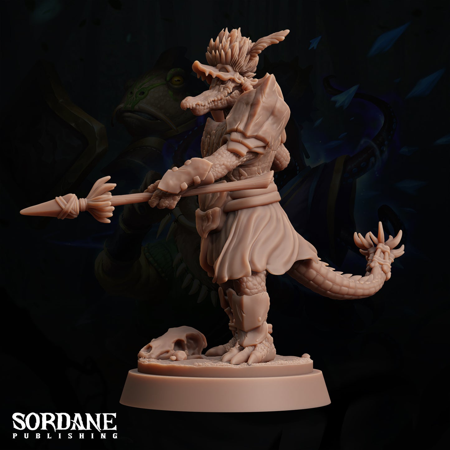 Maka Warboss, crocodilefolk Warrior - Sordane Publishing