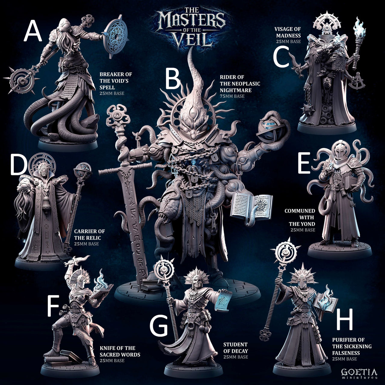 The Masters of the Veil. Eldritch Cultists Warband - Goetia Miniatures