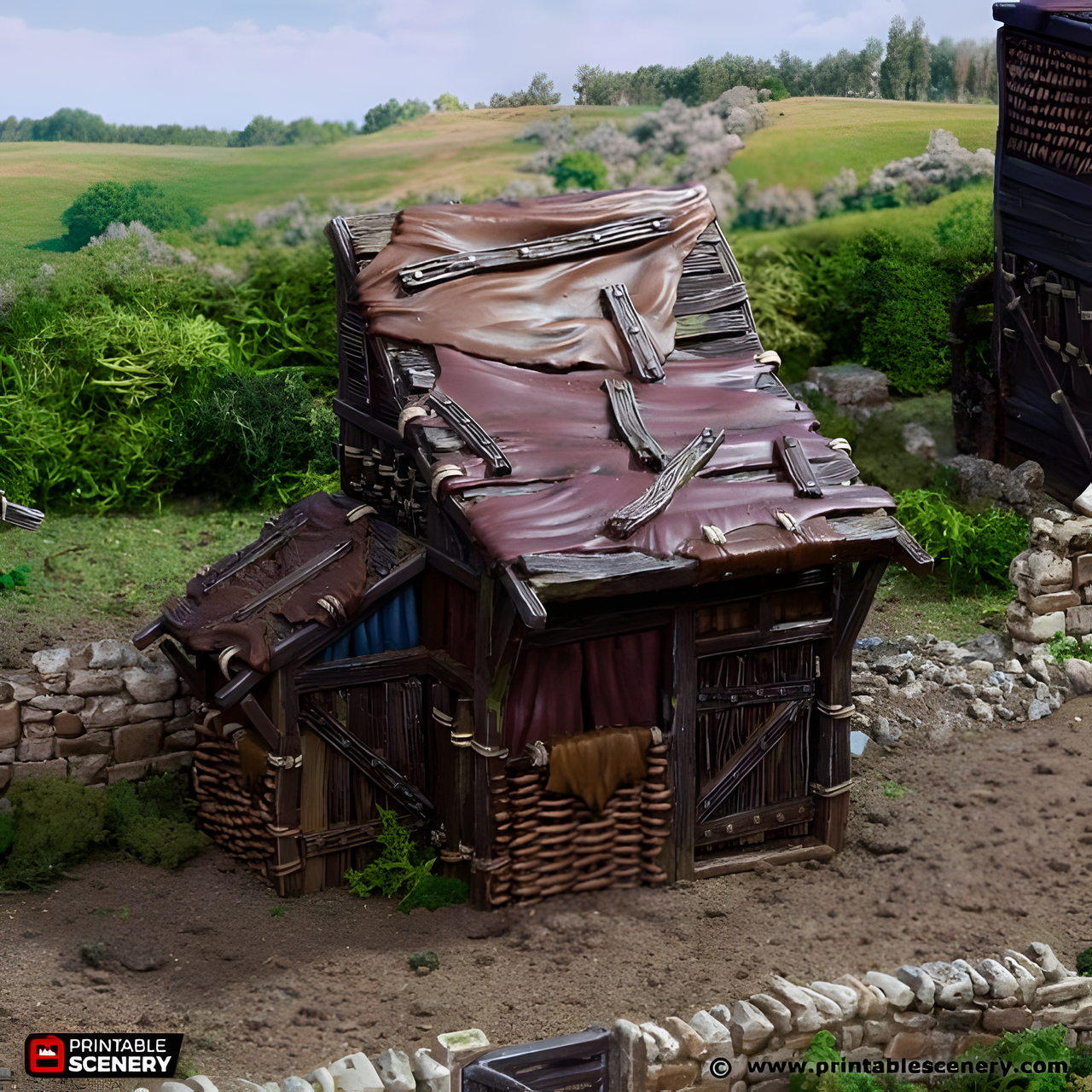 Medium Shanty. King and Country, 15mm, 28mm, 32mm - Printable Scenery