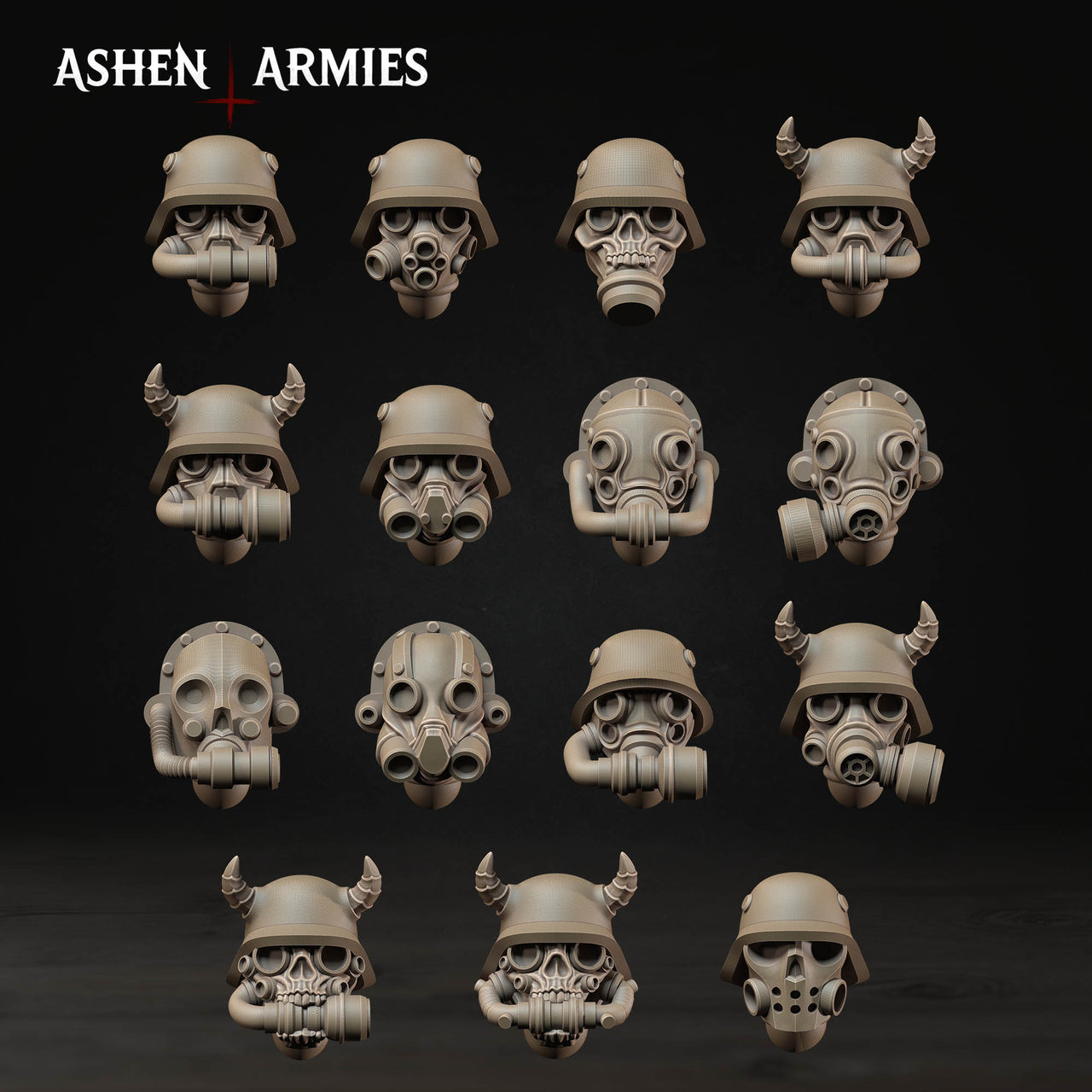 Heretical Modular Heads. Hellbound Apostasy - Ashen Armies | Grimdark Hell Soldiers