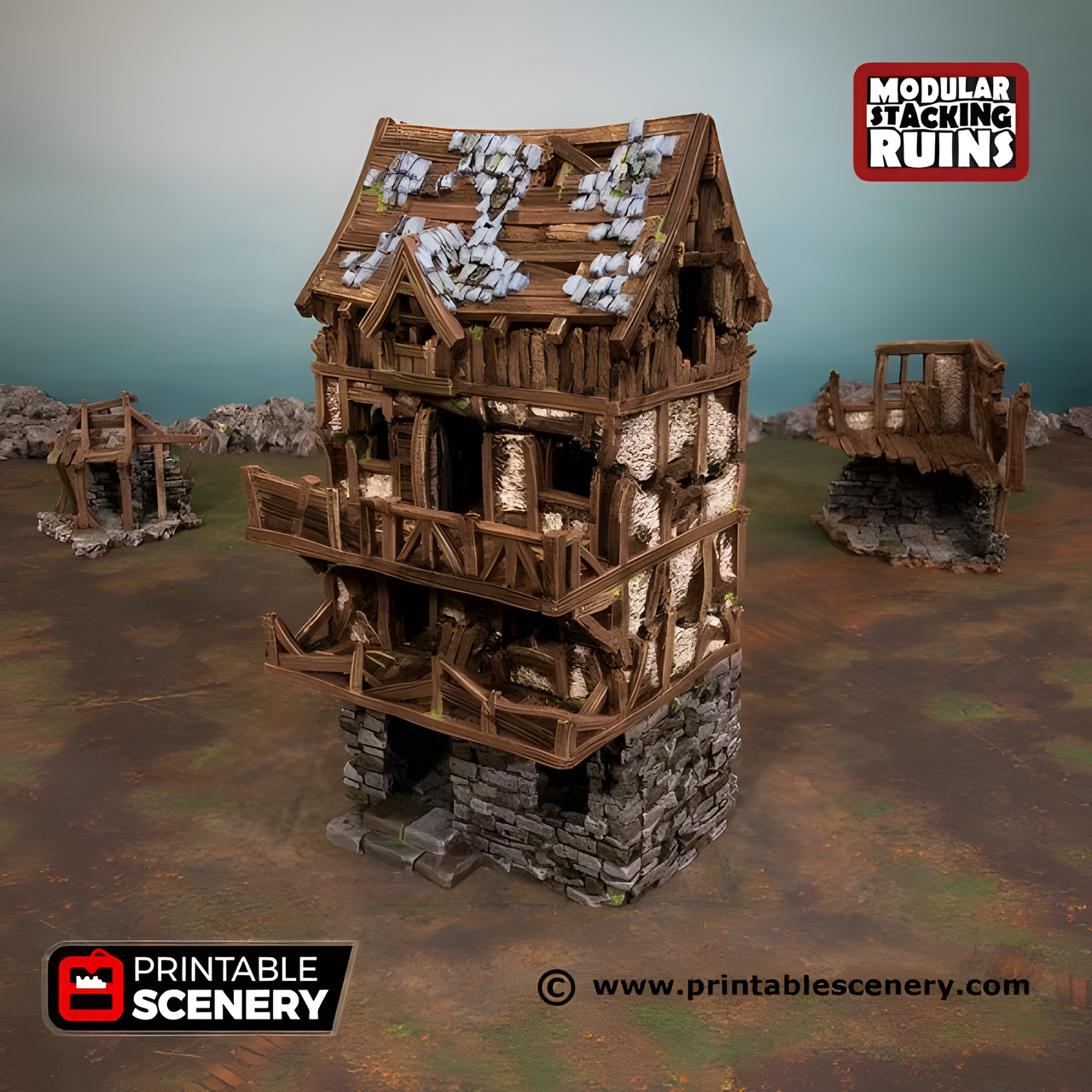 Murder Row, 15mm, 28mm, 32mm - Printable Scenery