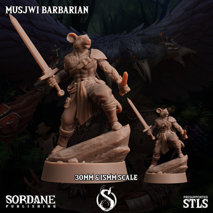 Musjwi Barbarian, Mousefolk Champion - Sordane Publishing