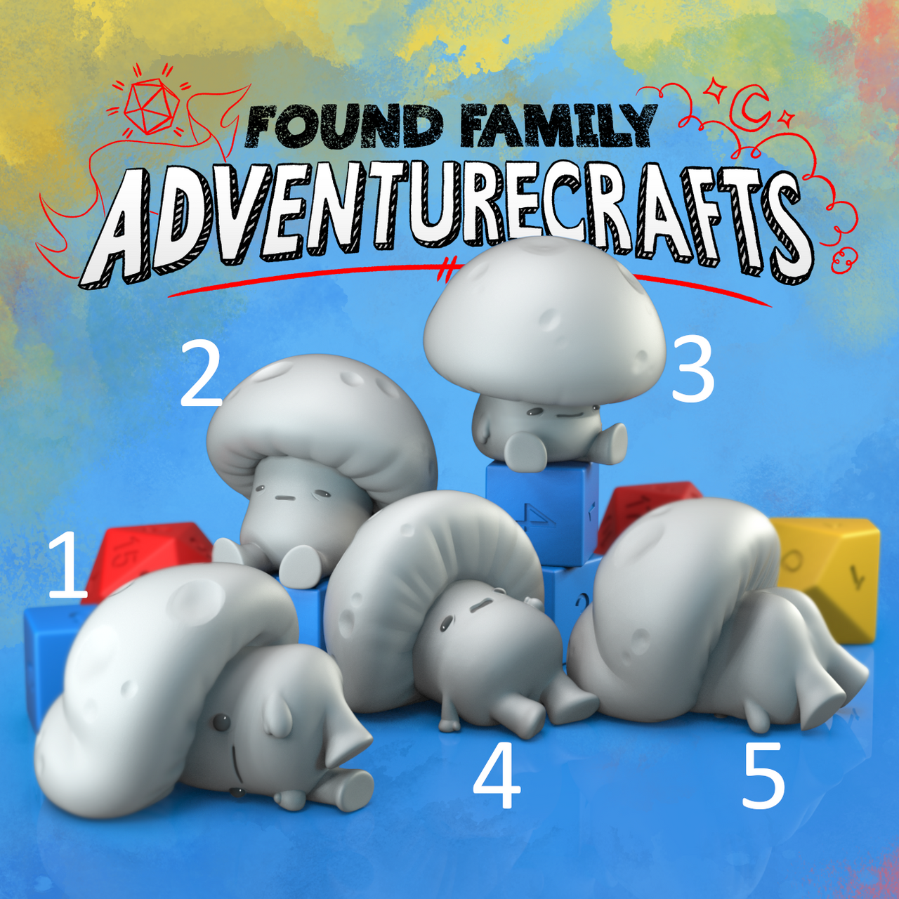 Mushies. Exhausted little mushroom guys - Found Family Adventurecrafts