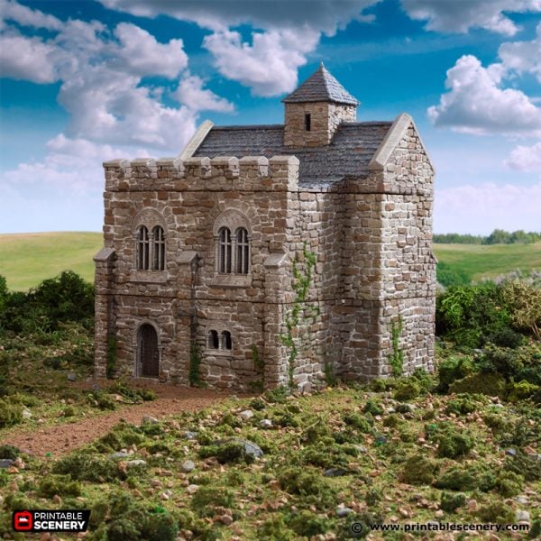 Norman Stone Keep. King and Country, 15mm, 28mm, 32mm - Printable Scenery