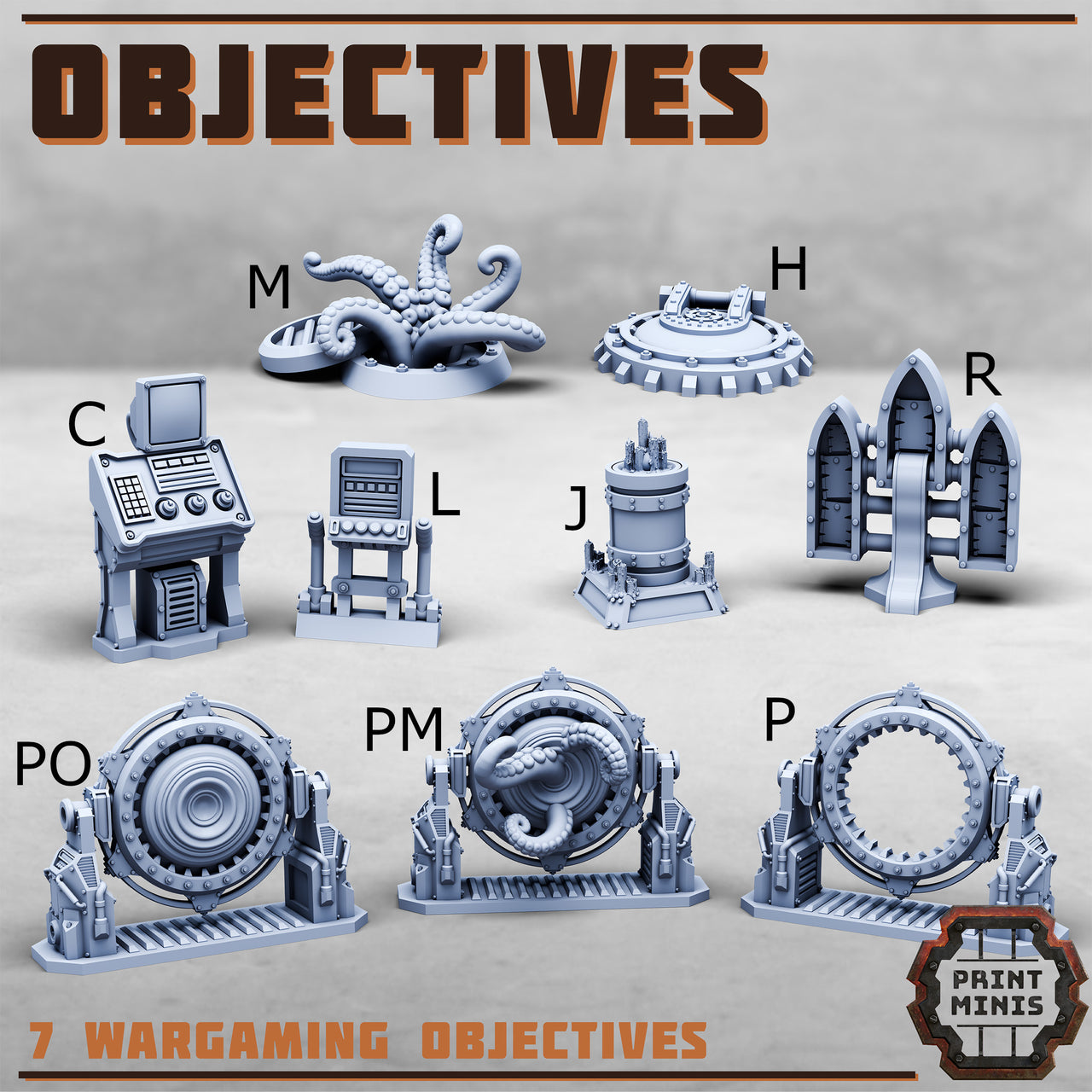 Wargaming Objective  - Print Minis |  Portals, Consoles, and More!