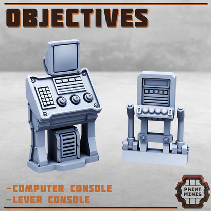 Wargaming Objective  - Print Minis |  Portals, Consoles, and More!