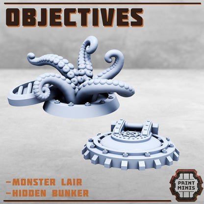 Wargaming Objective  - Print Minis |  Portals, Consoles, and More!