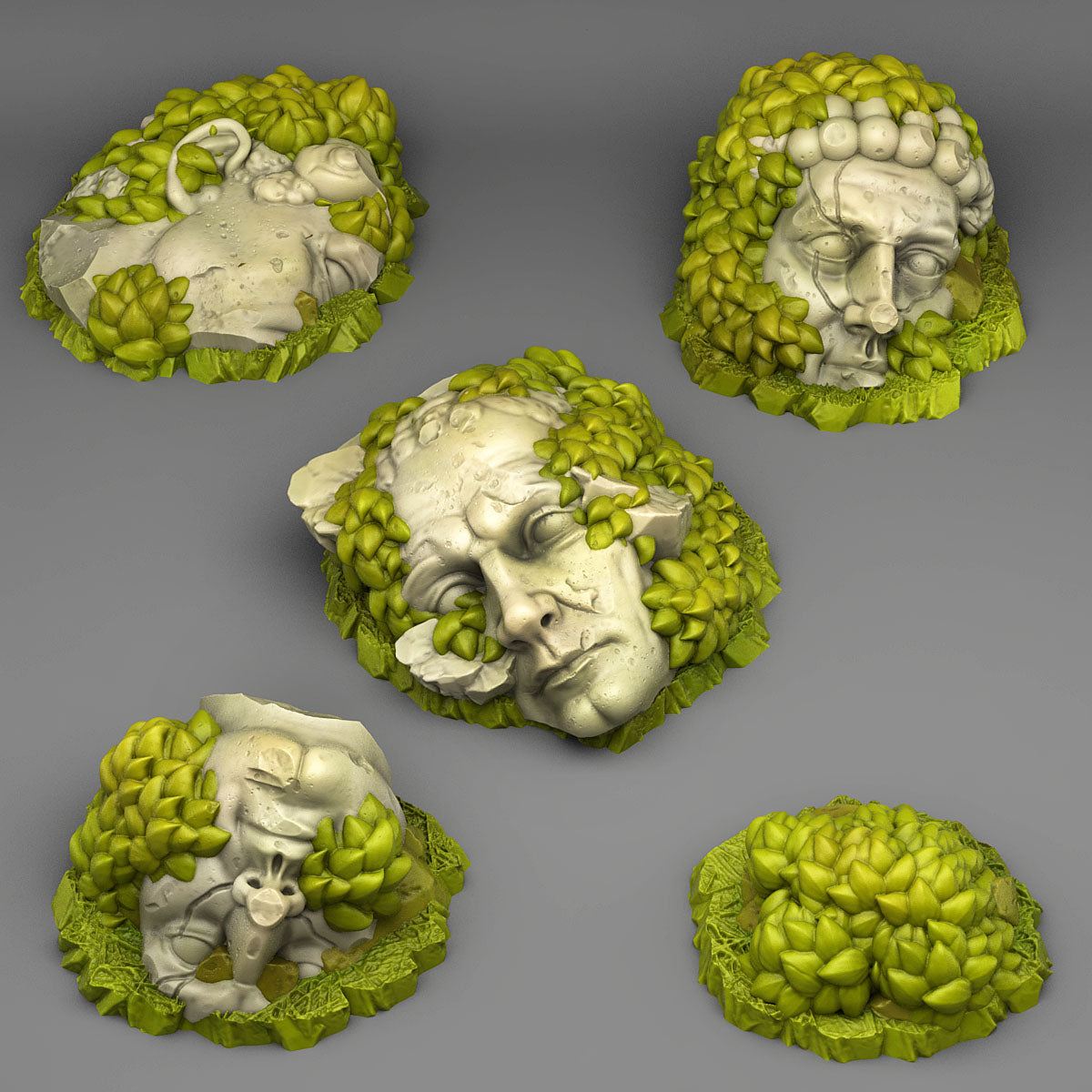 Overgrown Statues - Fantastic Plants and Rocks