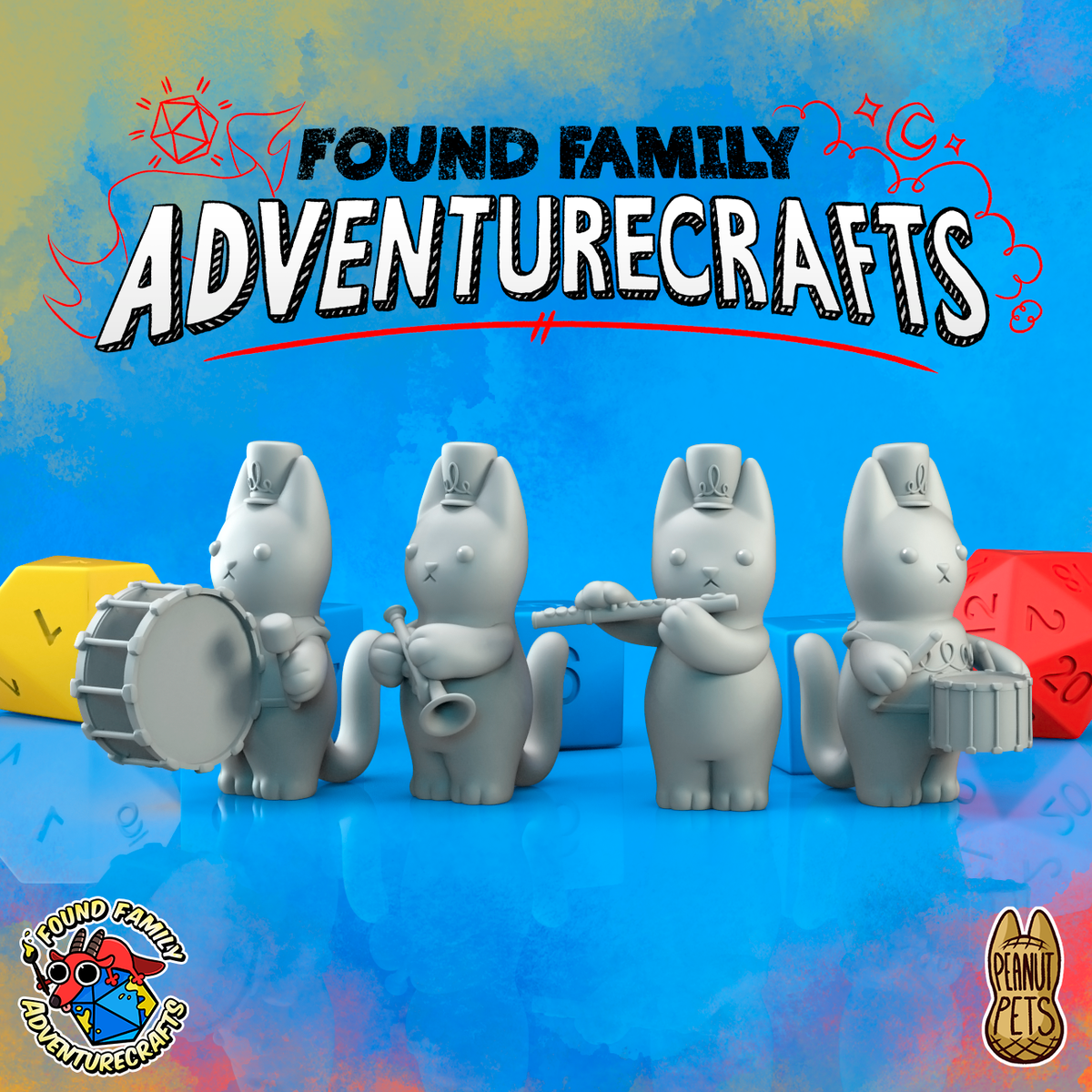 Peanut Cats, Marching Band - Found Family Adventurecrafts
