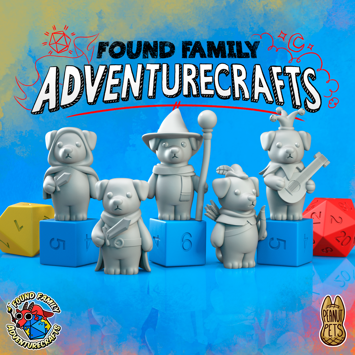 Peanut Pups, Cartoon Floppy Ear Dog Adventurers - Found Family Adventurecrafts