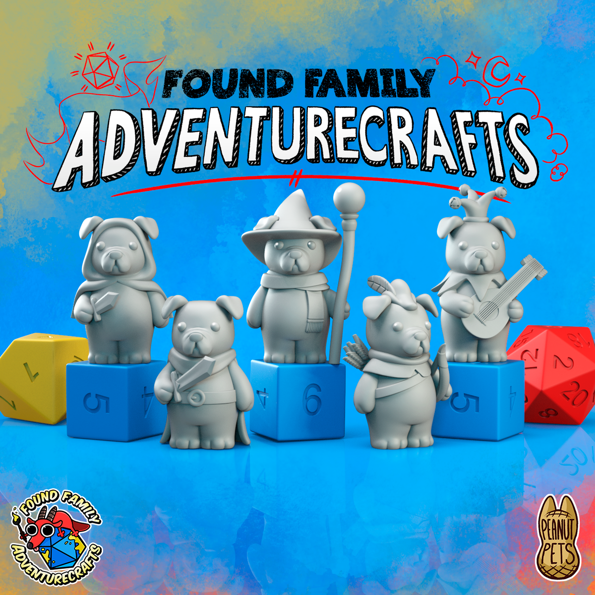Peanut Pups, Cartoon Jowly Dog Adventurers - Found Family Adventurecrafts