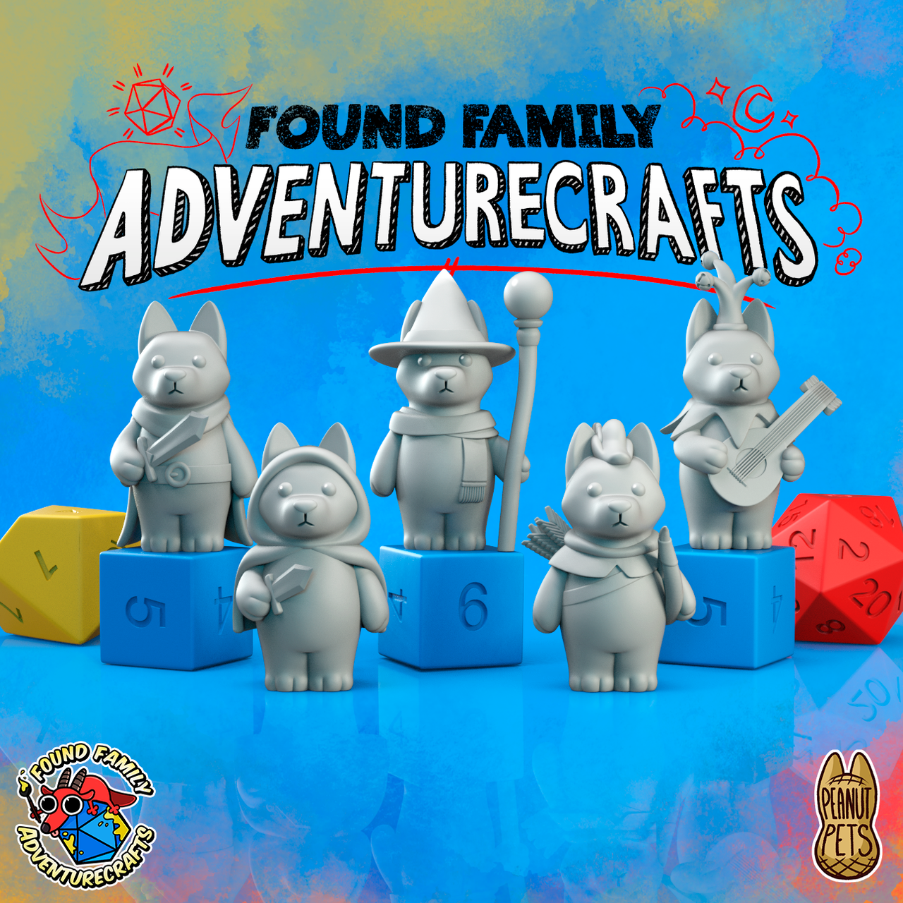 Peanut Pups, Cartoon Pointy Ear Dog Adventurers - Found Family Adventurecrafts