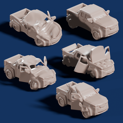 6mm Destroyed Cars - Porble Games