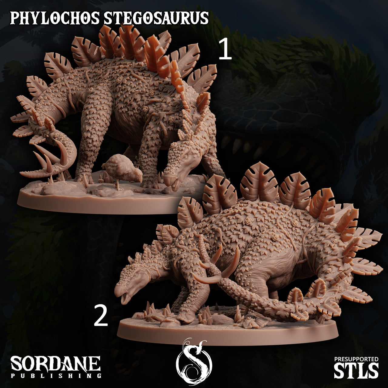Phylochos Stegosaurus, Leaf Elemental Dinosaur - Sordane Publishing