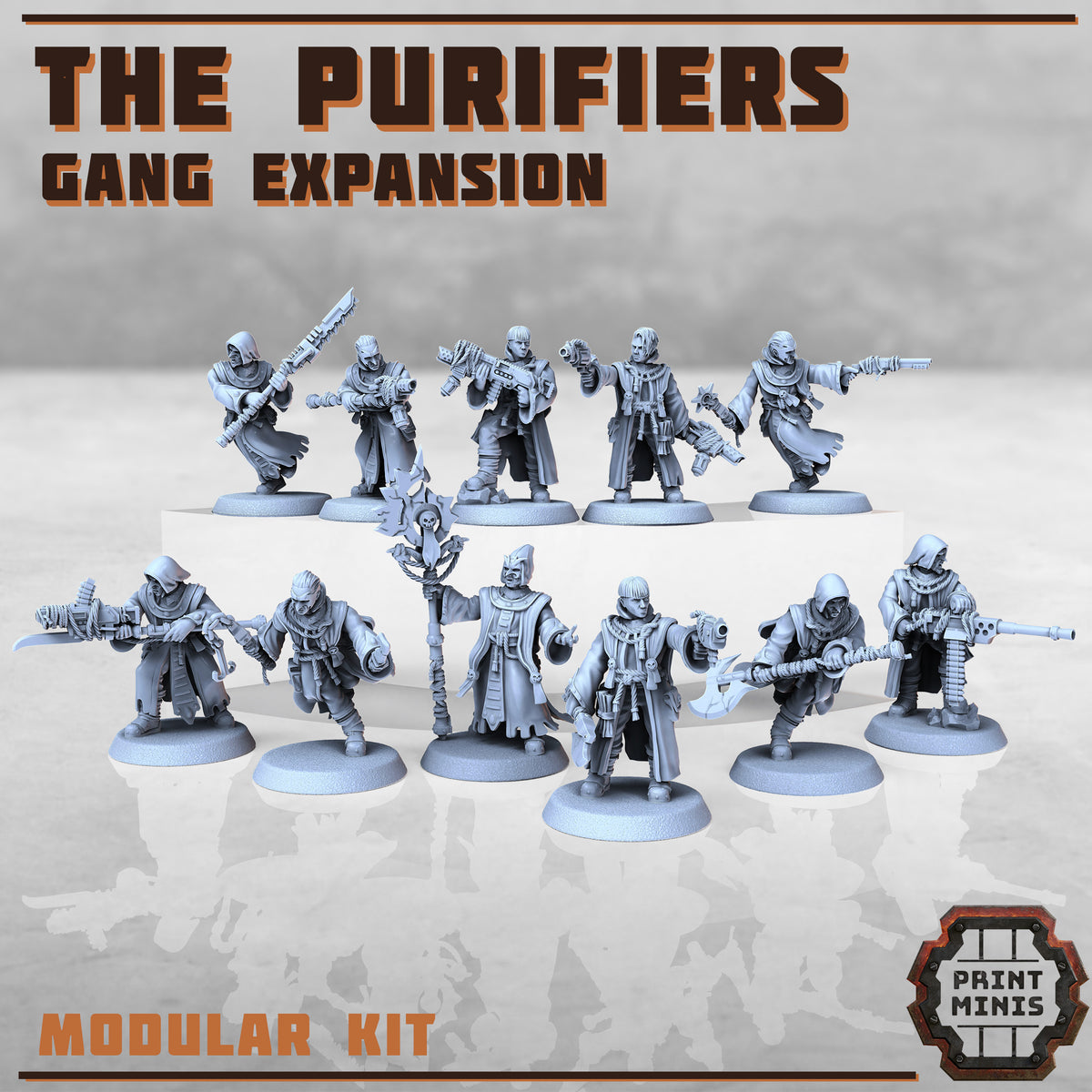 Purifiers Gang Expansion, Scifi Cultists - Print Minis