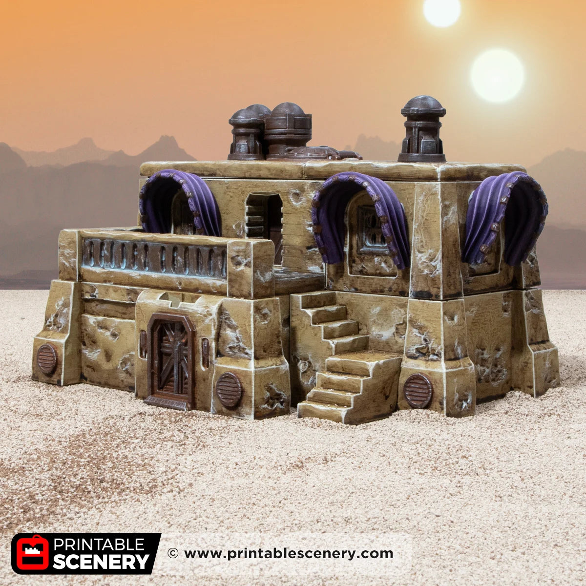 Sandshade Hut. Desert Outpost, 15mm, 28mm, 32mm, HO and OO Scale - Printable Scenery