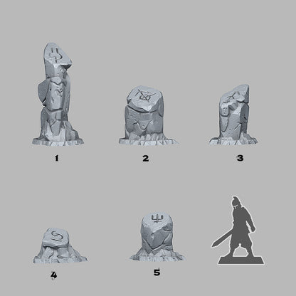 Sci-Fi Glyph Stones - Fantastic Plants and Rocks