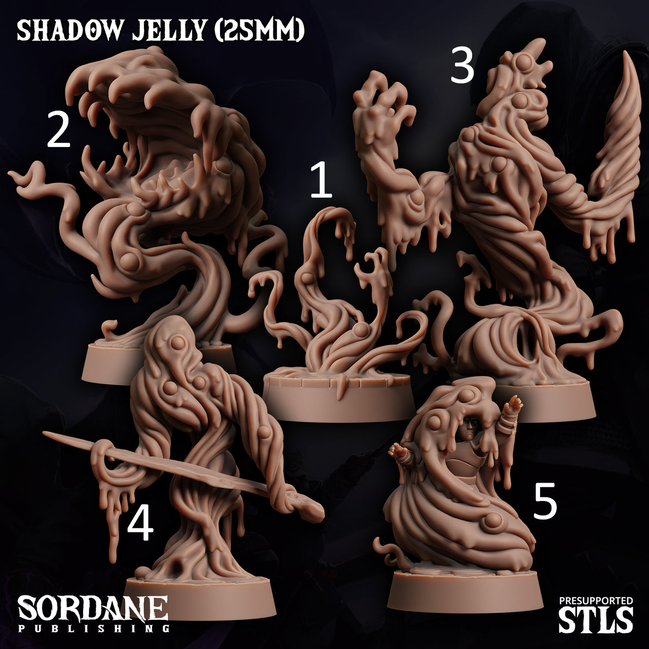 Shadow Jellies (25mm Base), Ooze Monster - Sordane Publishing