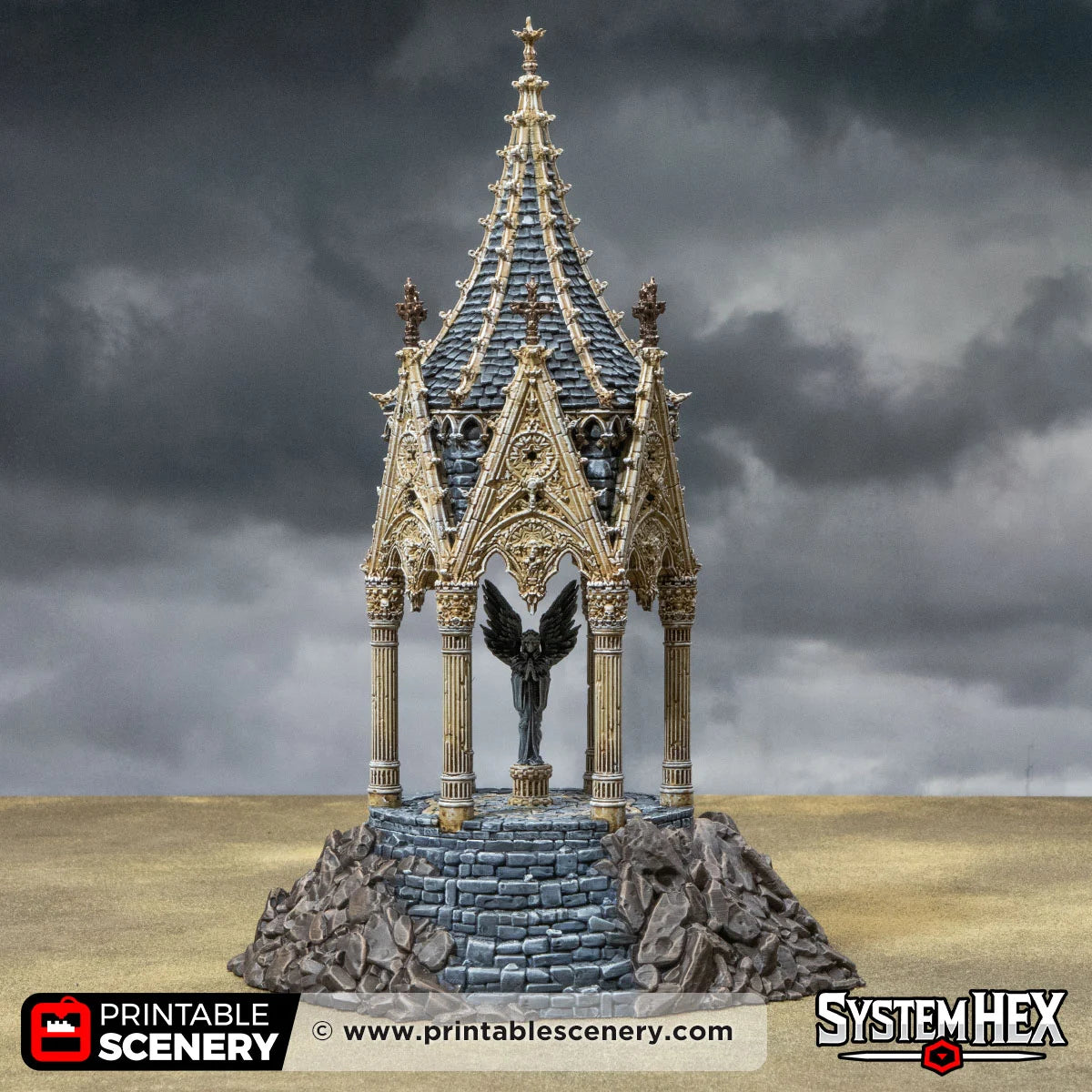 Angelic Shrine of Darkness. Darkness and Desolation 15mm, 28mm, 32mm - Printable Scenery | SystemHex