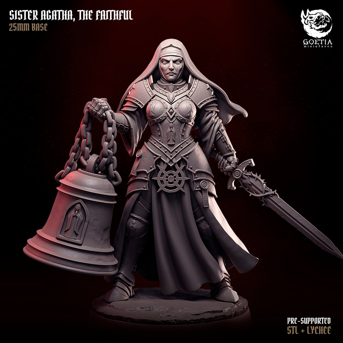 Sister Agatha, The Faithful. Grimdark Inquisitor - Goetia Miniatures