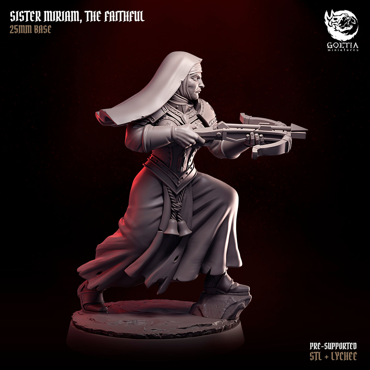 Sister Miriam, The Faithful. Grimdark Apostle - Goetia Miniatures
