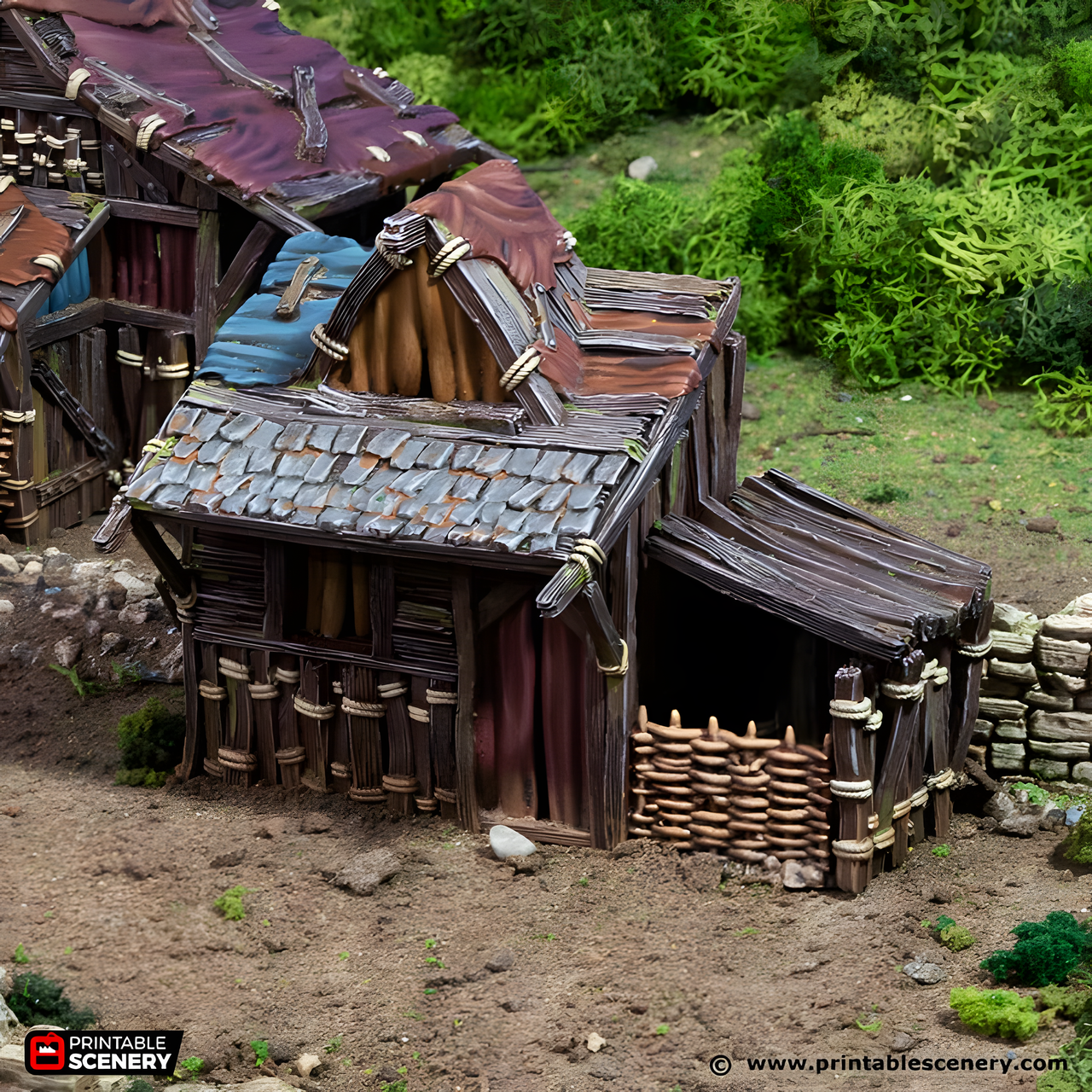 Small Shanty. King and Country, 15mm, 28mm, 32mm - Printable Scenery