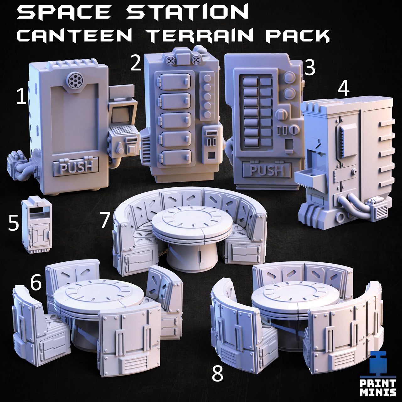 Space  Station Canteen Scatter Terrain - Print Minis