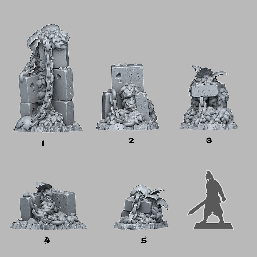 Spring Ruins Scatter Terrain - Fantastic Plants and Rocks