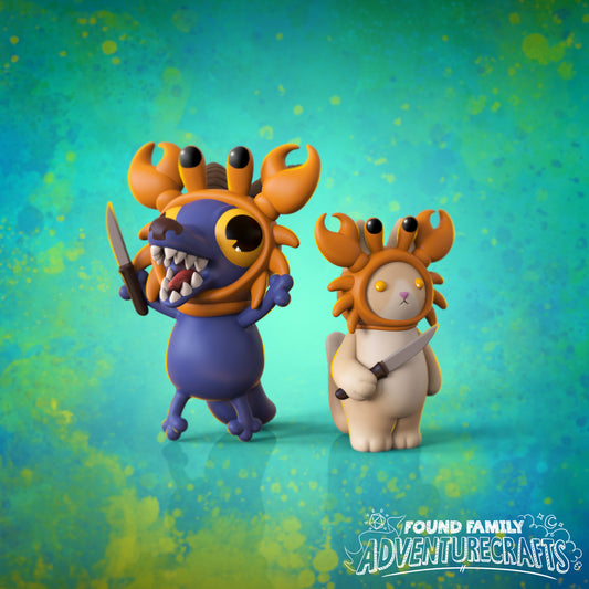 Stab Crab kobold and peanut Cat - Found Family Adventurecrafts