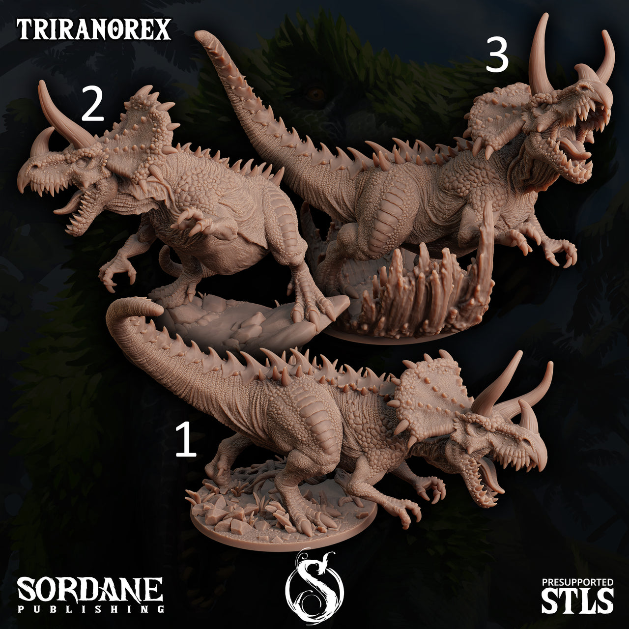 Triranorex. T-Rex Triceratops Hybrid - Sordane Publishing
