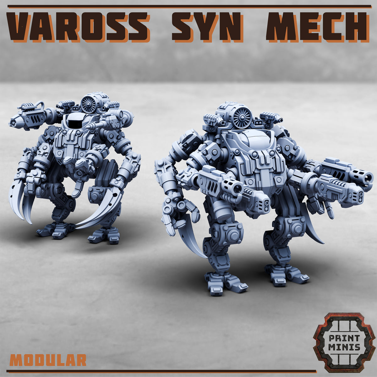 Vaross Syn Mech. Modular War Robot - Print Minis