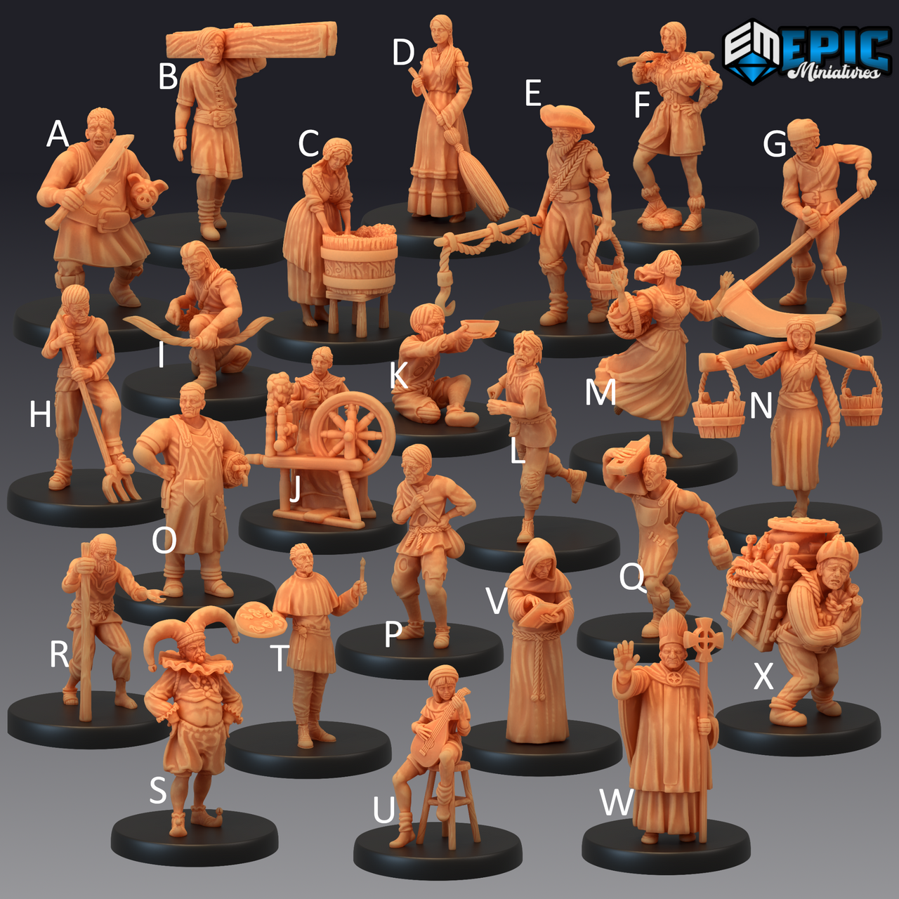 Villagers 2 - Epic Miniatures