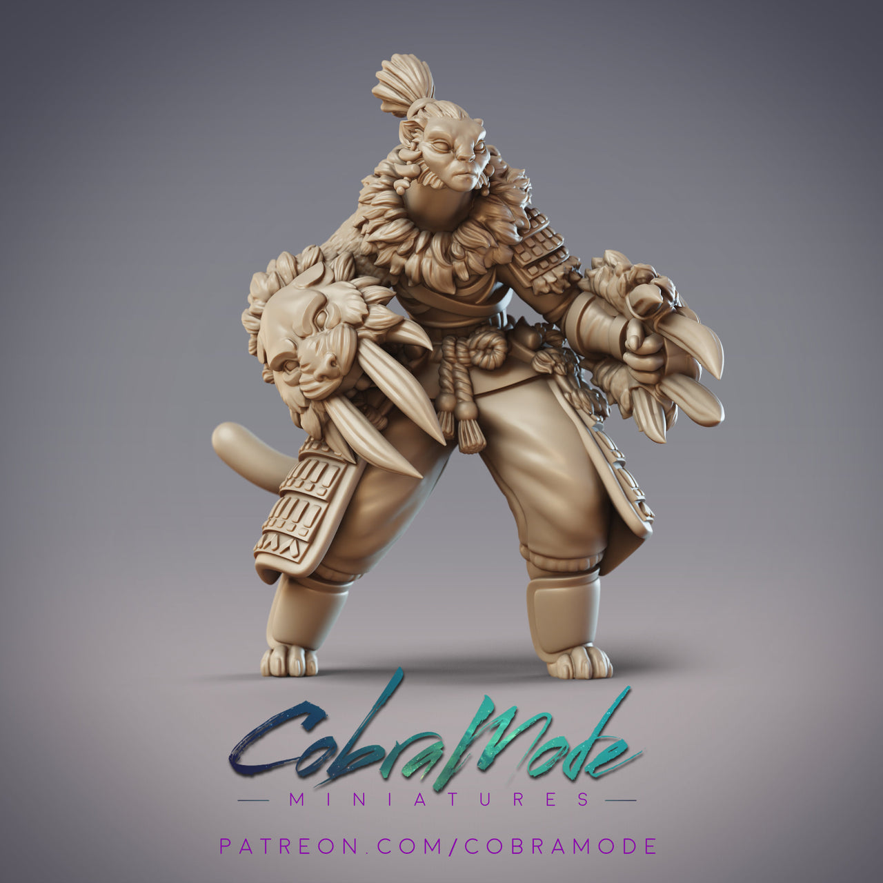 Yuudai Warrior Anka, Catfolk Barbarian - CobraMode