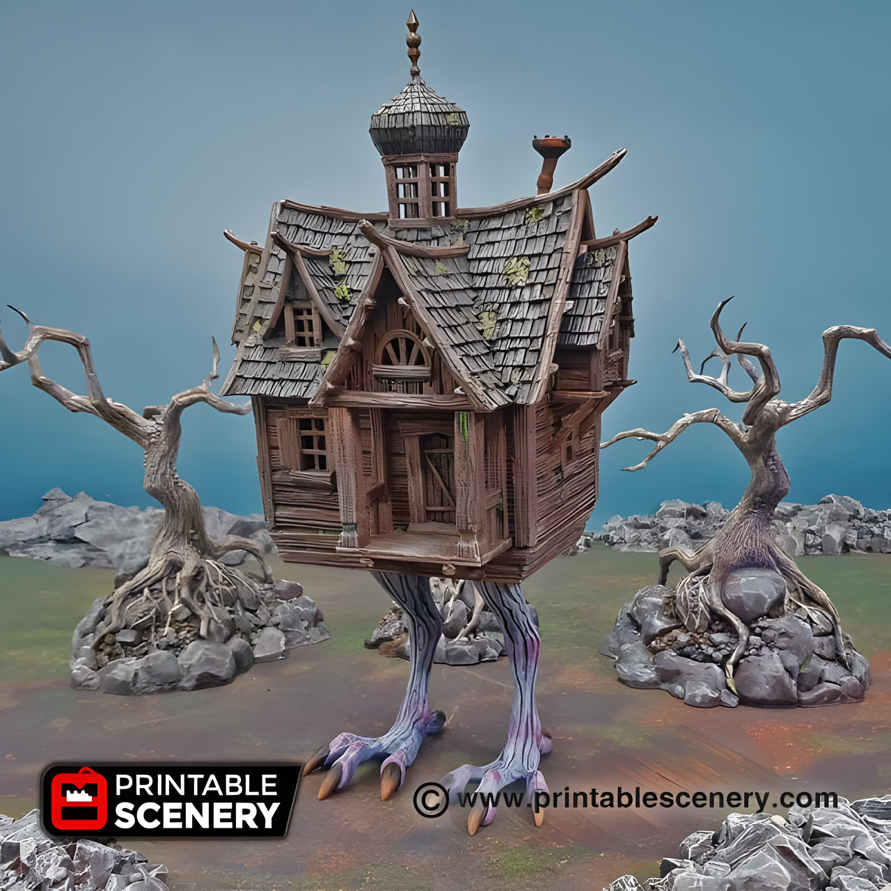 Baba Yagas Cottage. Shadowfey Wilds, 15mm, 28mm, 32mm - Printable Scenery