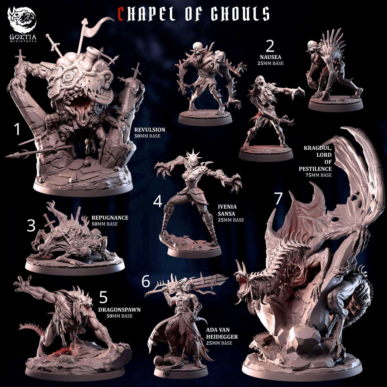 Chapel of Ghouls. Undead Experiments Adventure - Goetia Miniatures