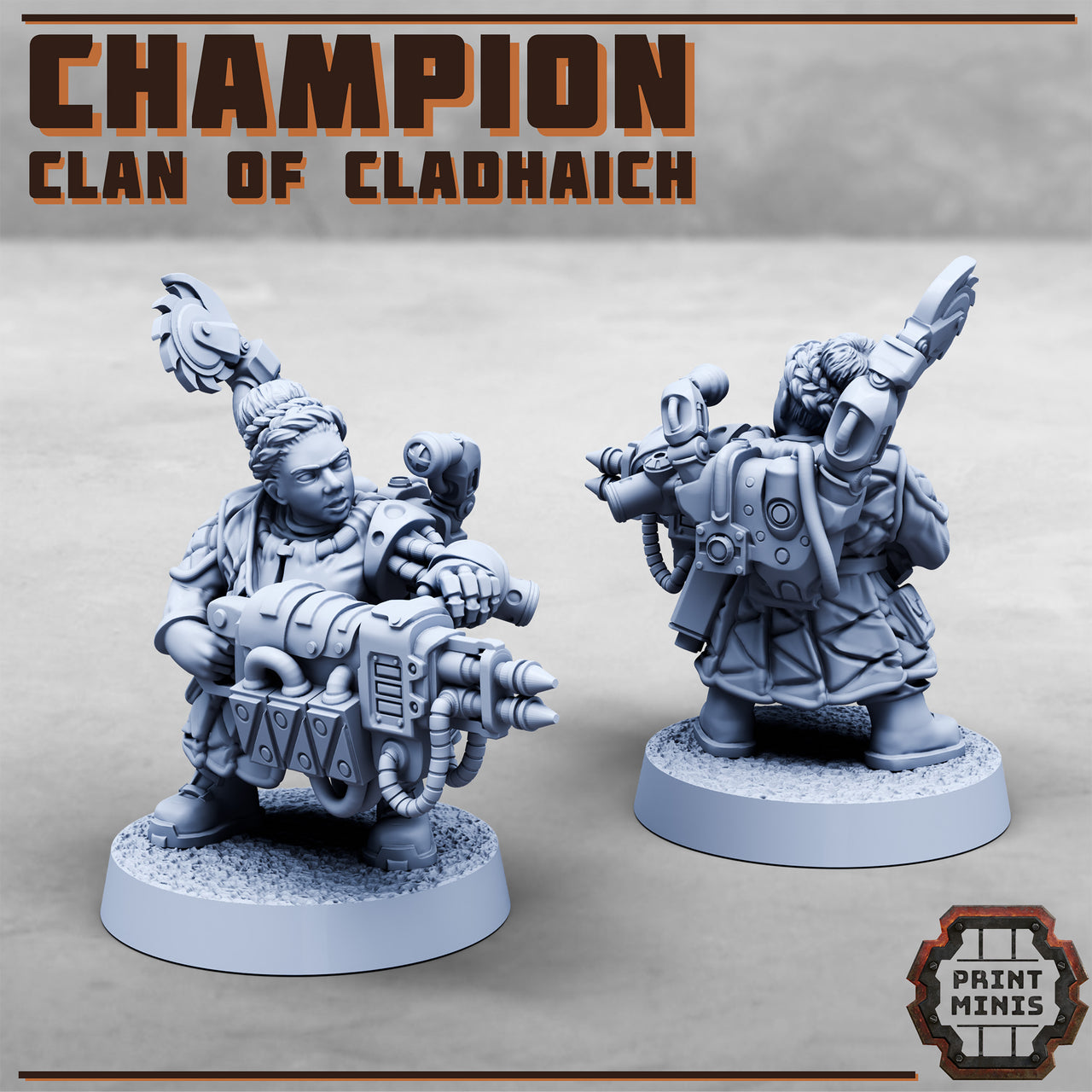 Clan Champion, Space Dwarf  - Print Minis