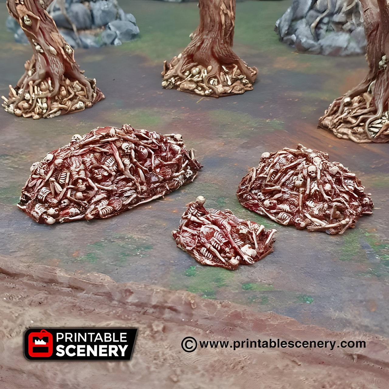 Corpse Piles. Shadowfey Wilds, 15mm, 28mm, 32mm - Printable Scenery